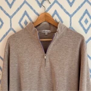 Peter Millar Men's Gray Zip-Up Sweater